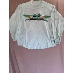 Disney Park Star Wars Mandalorian Spirit Jersey Grogu Baby Yoda Green Size Small